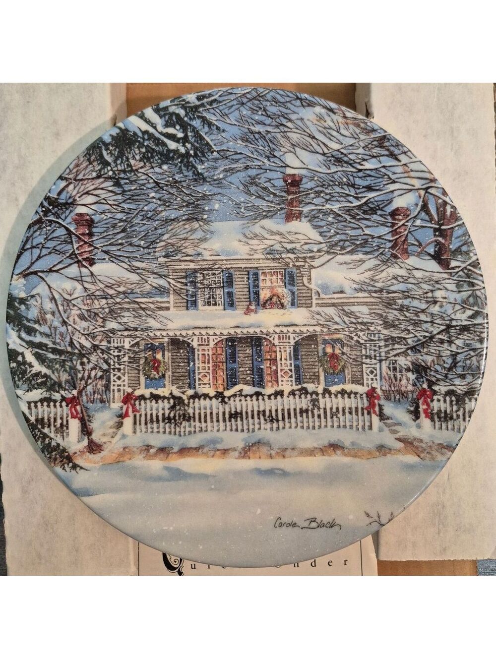 Pickard 'Quiet Under the Eaves' Holiday Traditions Collector's Plate by Carolee